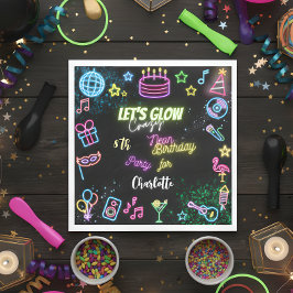 ネオンの誕生日熱狂するを輝かせよう スタンダードランチョンナプキン
