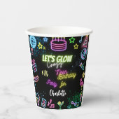 ネオンの誕生日熱狂するを輝かせよう 紙コップ (正面)