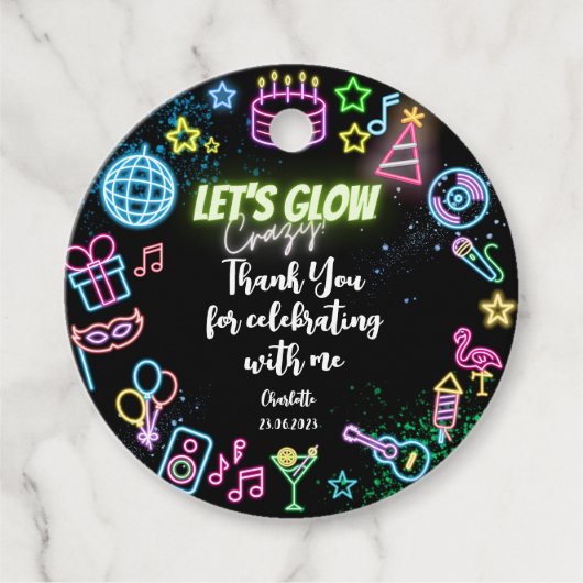 ネオンの誕生日熱狂するを輝かせ感謝していよう フェイバータグ (正面)