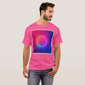 ネオンの輝きの円形モダンアート Tシャツ (正面フル)