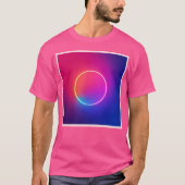 ネオンの輝きの円形モダンアート Tシャツ (正面)