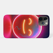 ネオンの輝きの幸せな顔の芸術 Case-Mate iPhoneケース (裏面(横))