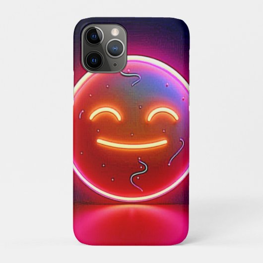 ネオンの輝きの幸せな顔の芸術 Case-Mate iPhoneケース (裏)
