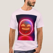 ネオンの輝きの幸せな顔の芸術 Tシャツ (正面)
