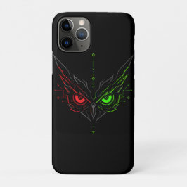 ネオンの邪悪なフクロウのテクノロジートリバルサイバネティックアート iPhone 11 PROケース