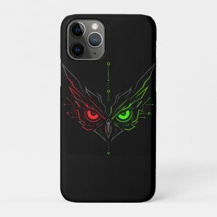 ネオンの邪悪なフクロウのテクノロジートリバルサイバネティックアート iPhone 11 PROケース