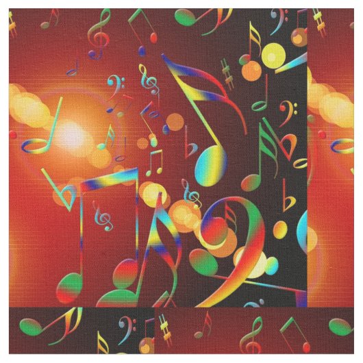 ネオンの音楽ノートは生地を着色します ファブリック (クローズアップ)
