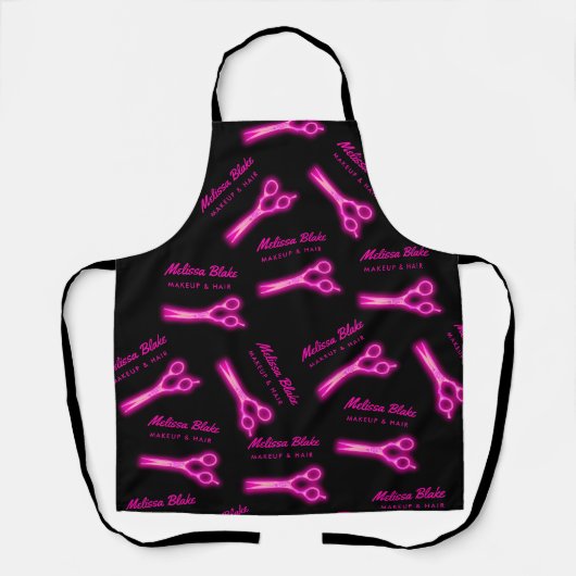ネオンはさみヘアスタイルカスタムの柄のエプロン エプロン (正面)