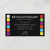 ネオンはっきりしたアイシャドウパレートメイクアップアーティスト 名刺 (裏面)