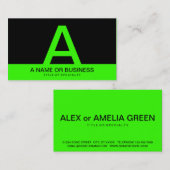 ネオンはっきりしたグリーンモノグラム 名刺 (正面/裏面)