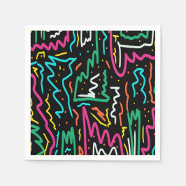 ネオンはっきりしたコントラストパーティープリント スタンダードカクテルナプキン