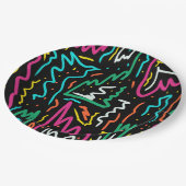 ネオンはっきりしたコントラストパーティープリント ペーパープレート (アングル)