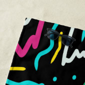 ネオンはっきりしたコントラストパーティー抽象芸術 ビーチタオル (インサイチュ)