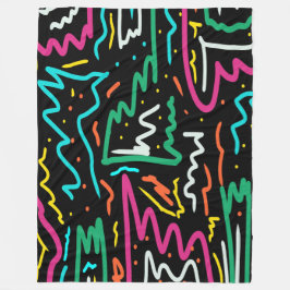 ネオンはっきりしたコントラストパーティー抽象芸術 フリースブランケット