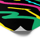 ネオンはっきりしたコントラストパーティー抽象芸術 ポスター (角)