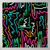 ネオンはっきりしたコントラストパーティー抽象芸術 ポスター (正面)