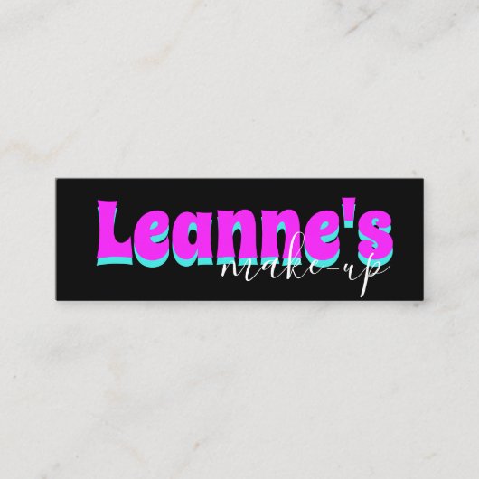 ネオンはっきりしたピンクメイクアップサロン爪、 ネイルまつ毛 スキニー名刺 (正面)
