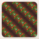 ネオンはクリスマスがとても楽しい スクエアペーパーコースター (正面)