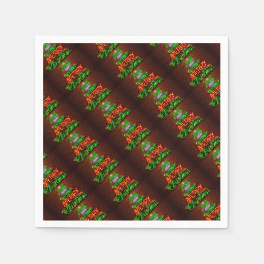 ネオンはクリスマスがとても楽しい スタンダードカクテルナプキン (正面)