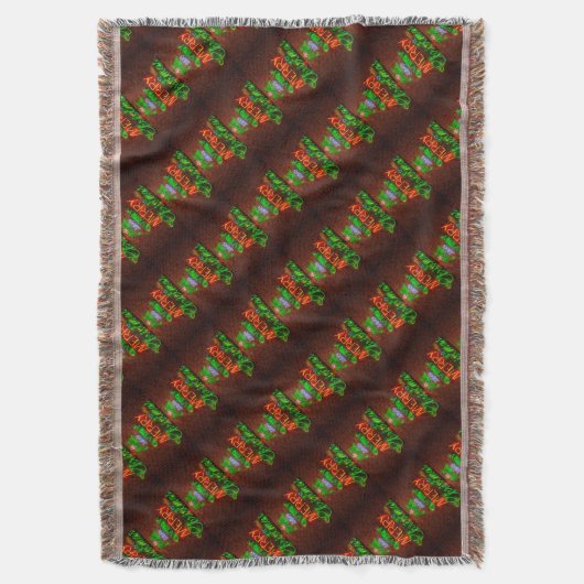 ネオンはクリスマスがとても楽しい スローブランケット (正面縦)