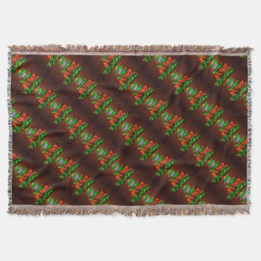 ネオンはクリスマスがとても楽しい スローブランケット (正面)