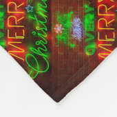 ネオンはクリスマスがとても楽しい フリースブランケット (角)