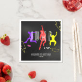 ネオンは子どもの誕生日パーティカラフルーをジャンプ スタンダードカクテルナプキン (インサイチュ)