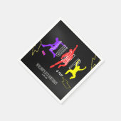 ネオンは子どもの誕生日パーティカラフルーをジャンプ スタンダードカクテルナプキン (角)