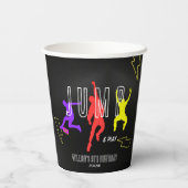 ネオンは子どもの誕生日パーティカラフルーをジャンプ 紙コップ (裏面)