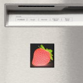 ネオンは赤いイチゴ黒磁石に見える マグネット (インサイチュ (食洗機))