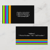 ネオンは黒い名刺で縞で飾ります 名刺 (正面/裏面)