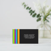 ネオンは黒い名刺で縞で飾ります 名刺 (スタンド正面)