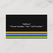 ネオンは黒い名刺で縞で飾ります 名刺 (裏面)