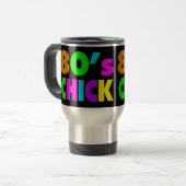 ネオンは80年代のひよこを着色します トラベルマグ (正面左)