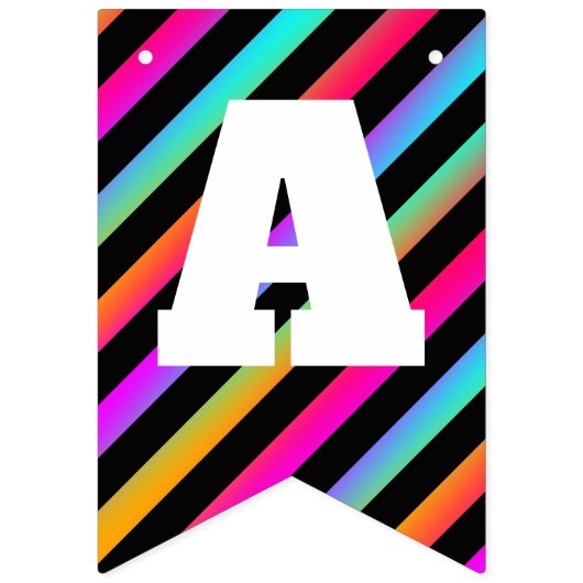 ネオンは-ハッピーバースデーのパーティーの旗の旗を縞で飾ります バンティングフラッグ (第2の旗)