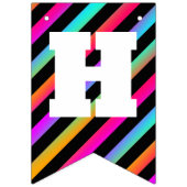 ネオンは-ハッピーバースデーのパーティーの旗の旗を縞で飾ります バンティングフラッグ (第1の旗)