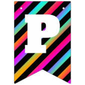 ネオンは-ハッピーバースデーのパーティーの旗の旗を縞で飾ります バンティングフラッグ (第3の旗)