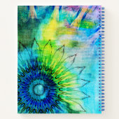 ネオンひまわり感謝パーソナライズされた ノートブック (裏面)