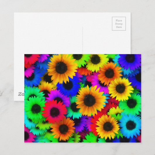 ネオンひまわり ポストカード (正面/裏面)