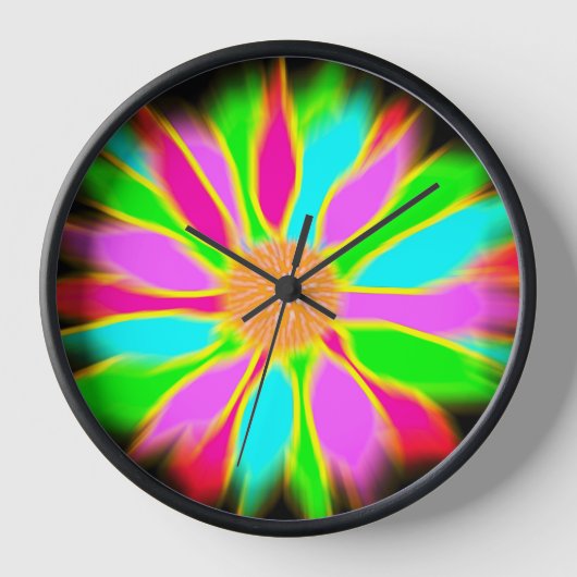 ネオンひまわり 壁時計 (正面)