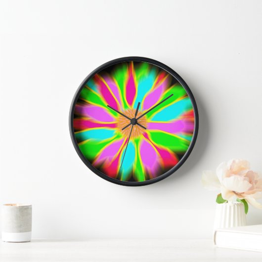 ネオンひまわり 壁時計 (ホーム)