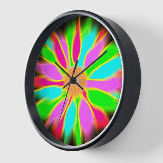 ネオンひまわり 壁時計 (傾斜)