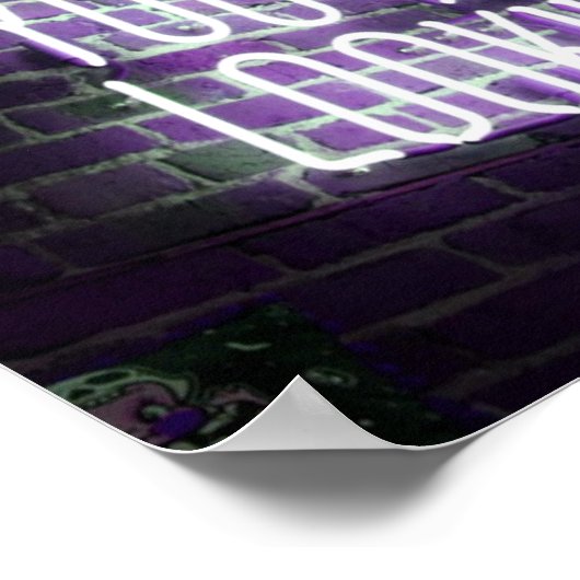 ネオンやる気を起こさせるを探して署名すおもしろいる ポスター (角)