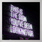 ネオンやる気を起こさせるを探して署名すおもしろいる ポスター (正面)