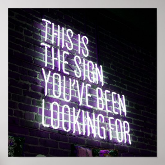 ネオンやる気を起こさせるを探して署名すおもしろいる ポスター (正面)