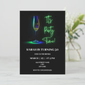 ネオンをテーマにした誕生日の招待状 招待状 (スタンド正面)