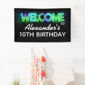 ネオンをテーマにした誕生日ウェルカムバナー 横断幕 (インサイチュ)