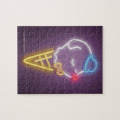 ネオンアイスクリームコーンガンメタル仕上げマネークリップ治具 ジグソーパズル (横)