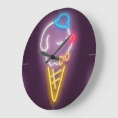 ネオンアイスクリーム ラージ壁時計 (傾斜)