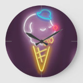 ネオンアイスクリーム ラージ壁時計 (正面)
